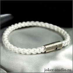 АЛМАЗНАЯ ПЫЛЬ БЕЛЫЙ БРАСЛЕТ С СЕРЕБРЯНЫМ МАГНИТНЫМ ЗАМКОМ ИЗ АРГЕНТАНА