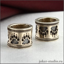 СЛЕД МЕДВЕДЯ ШАРМ ДЛЯ БРАСЛЕТА и БУСИНА НА ТЕМЛЯК ИЗ БРОНЗЫ