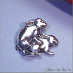 ПОДВЕСКА КРОЛИКИ ЮВЕЛИРНОЕ УКРАШЕНИЕ С ЖИВОТНЫМИ В СОВРЕМЕННОМ СТИЛЕ